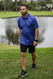 CA Funky Golf Polo | Blue Berries