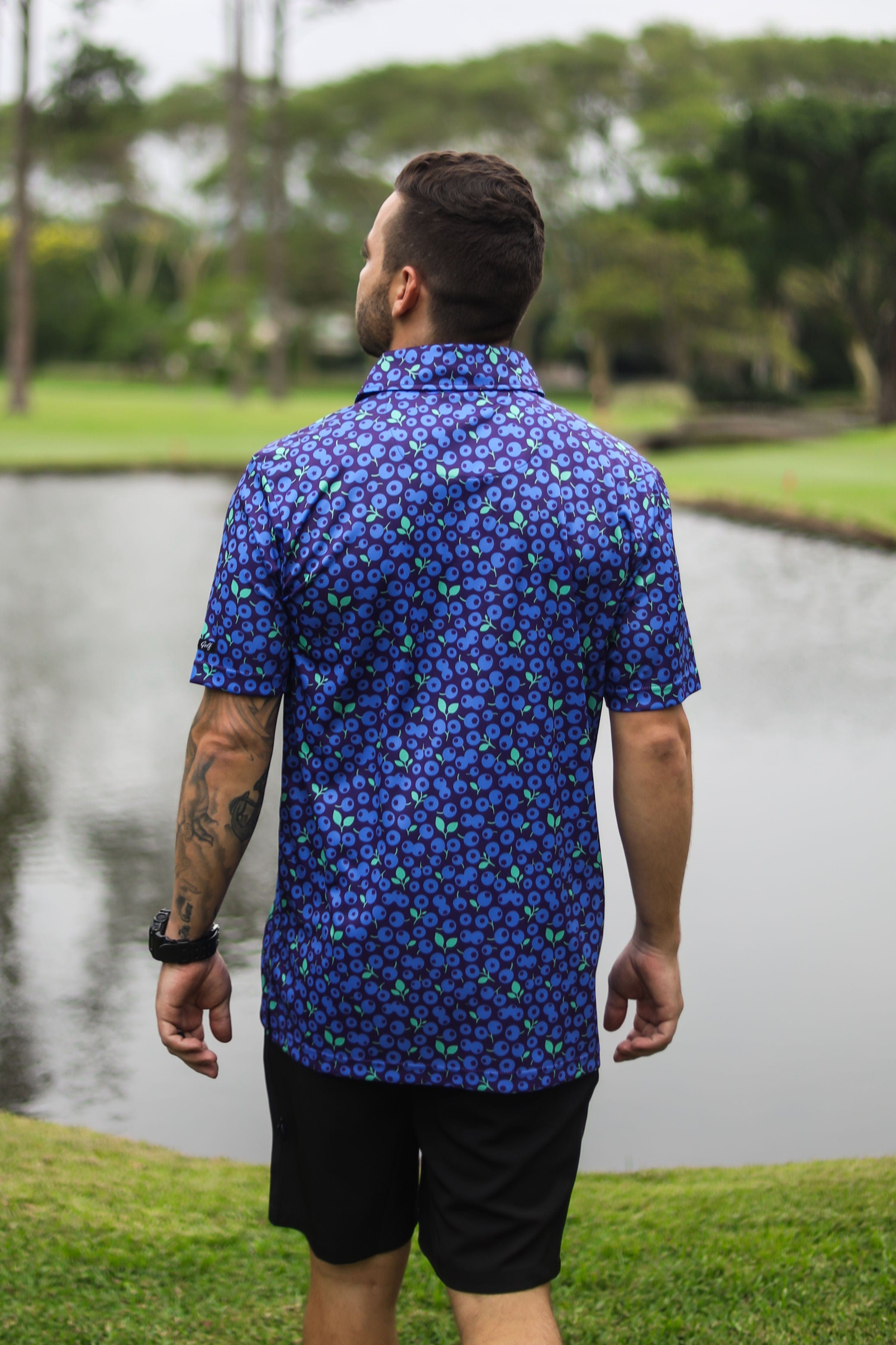 CA Funky Golf Polo | Blue Berries