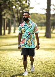 CA Funky Golf Polo | Leafy Greens