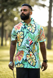 CA Funky Golf Polo | Leafy Greens