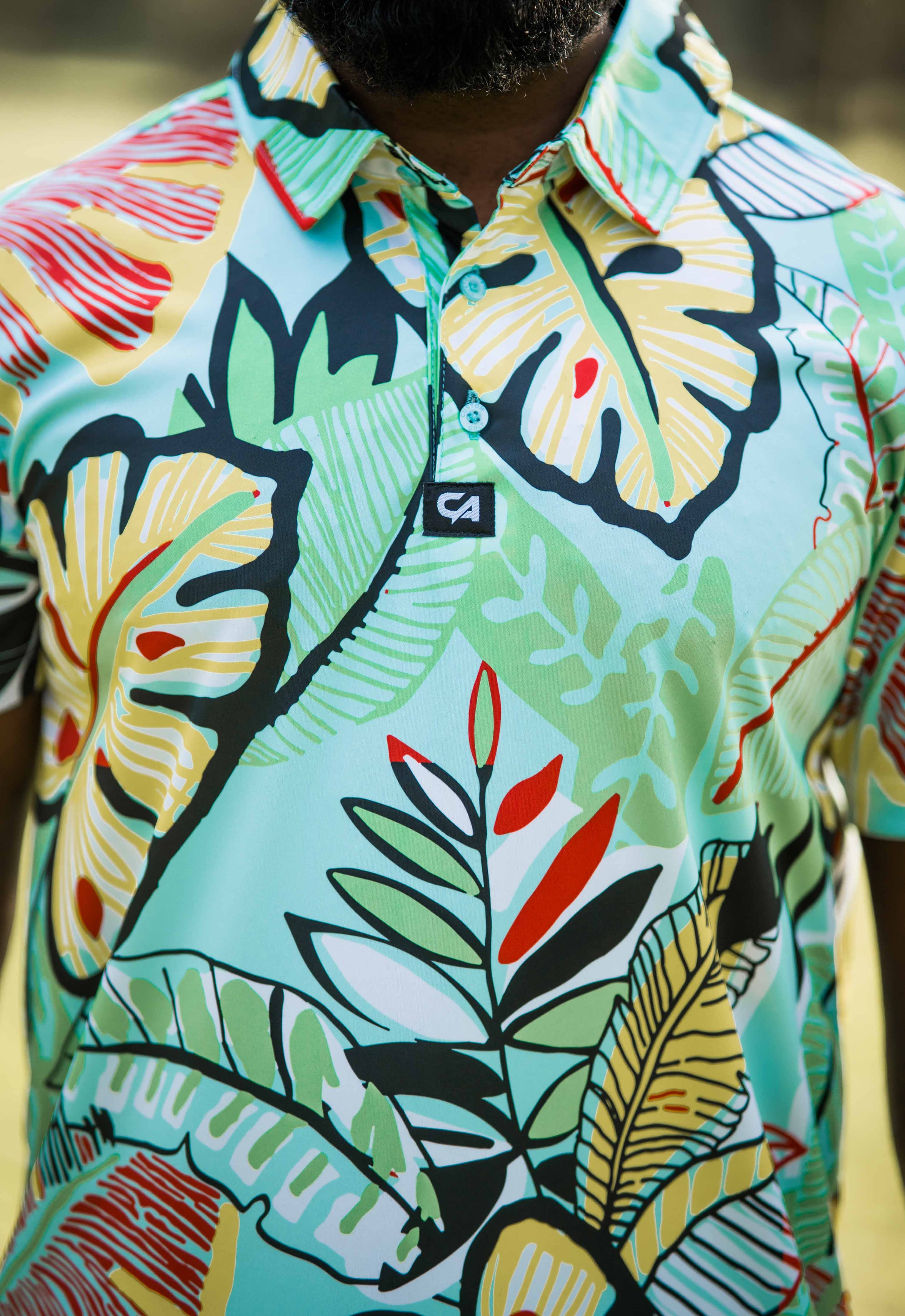 CA Funky Golf Polo | Leafy Greens