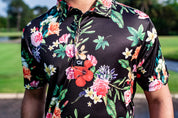 CA Funky Golf Polo | Black Floral